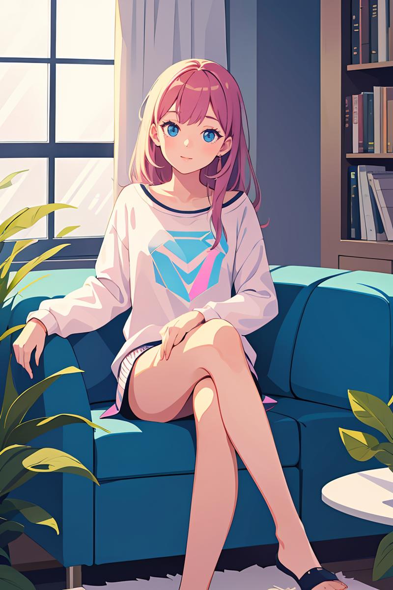 00111-353802544-flat vector art,vector illustration, Holographic,1girl,sitting on a cozy couch,crossing legs,soft light, masterpiece, best quali.png